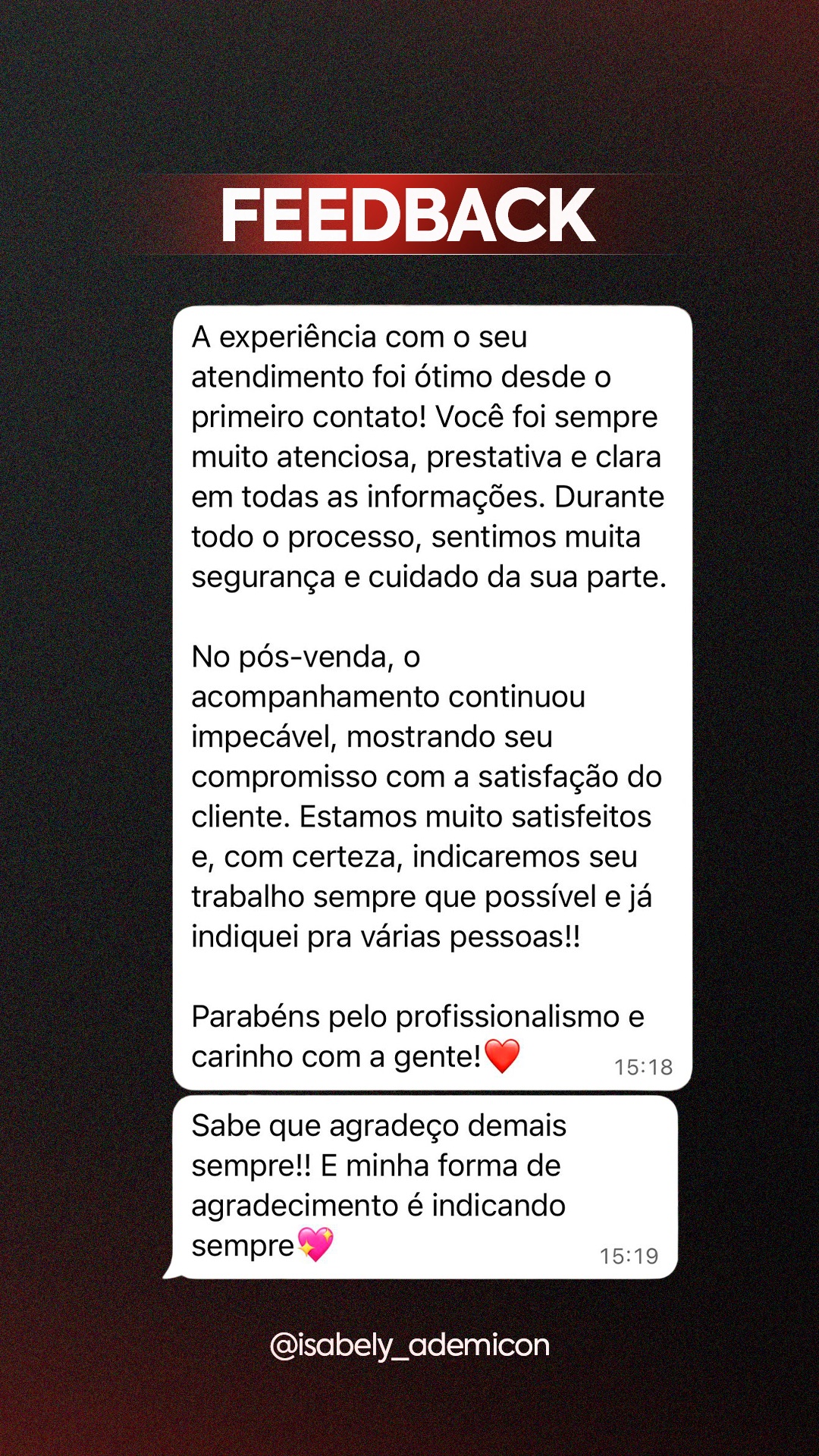 Feedback real de cliente